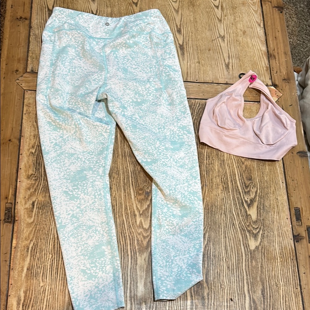 Avia Light Blue Patterned Leggings with sports bra box 5 - Picture 6 of 6